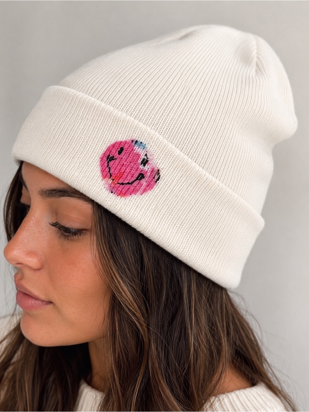 NWT! Kerri Rosenthal Cashmere Emoji Beanie
